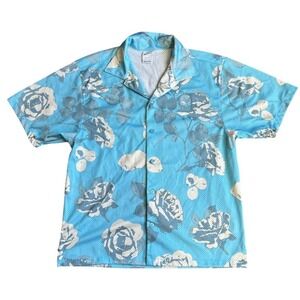 Nike Men L Sportswear City Of Roses Floral Mesh Button Shirt